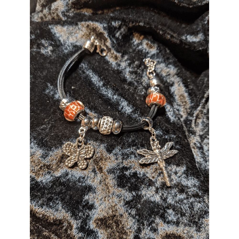 NEW CHUNS PANDORA LIKE BRACELET - DRAGONFLY & BUTTERFLY